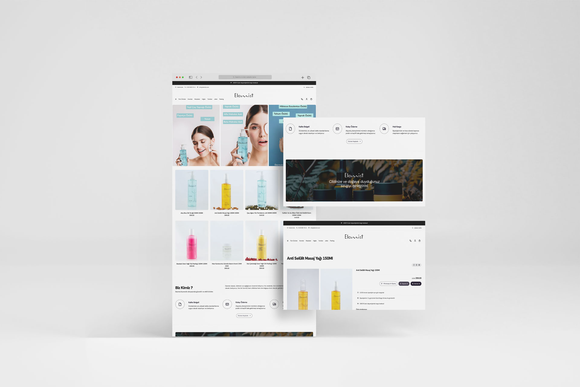 Custom SEO-Optimized Website Design for Elamist Cosmetics